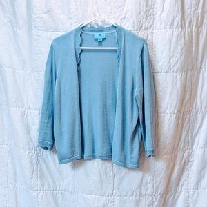 CeCe Light Blue Open Front Cardigan